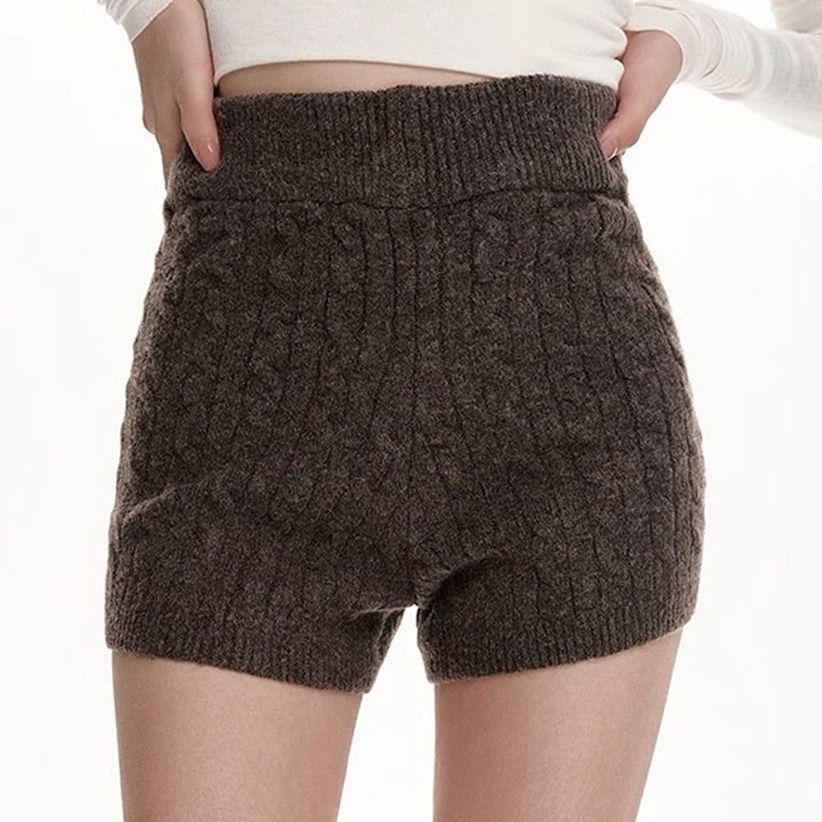 Boogzel Apparel Cozy Days Cable Knitted Shorts