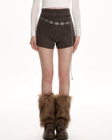 Boogzel Apparel Cozy Days Cable Knitted Shorts, view 3