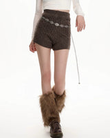 Boogzel Apparel Cozy Days Cable Knitted Shorts, view 4
