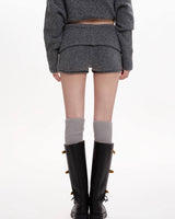 Boogzel Apparel Cozy Days Knitted Mini Shorts, view 4