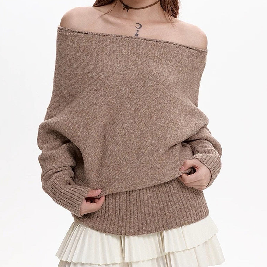 Boogzel Apparel Cozy Days Off-Shoulder Loose Sweater