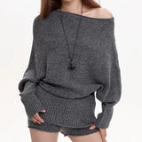 Boogzel Apparel Cozy Days Off-Shoulder Loose Sweater, view 5