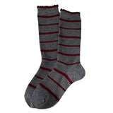 Boogzel Apparel Cozy Red and Grey Patterned Socks, view 2