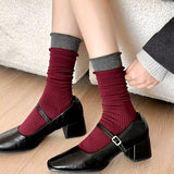 Boogzel Apparel Cozy Red and Grey Patterned Socks, view 4