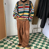 Boogzel Apparel Cozy Up Striped Collar Sweater, view 3