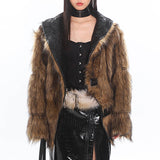 Boogzel Apparel Crime Time Reversible Fur Jacket, view 3