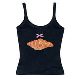 Boogzel Apparel Croissant Print Y2K Tank Top, view 2