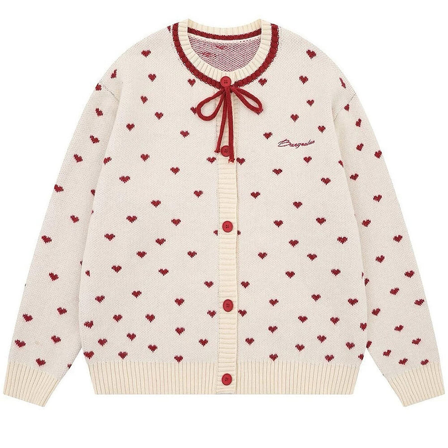 Boogzel Apparel Croissant Run Heart Cardigan