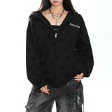 Boogzel Apparel Cross Print Zip Up Hoodie, view 5