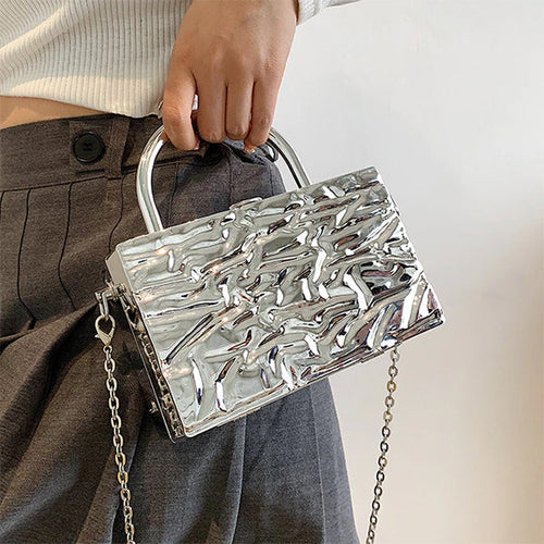 Boogzel Apparel Crumpled Metal Chain Bag