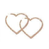 Boogzel Apparel Crystal Heart Hoop Earrings, view 2