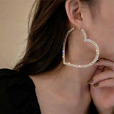Boogzel Apparel Crystal Heart Hoop Earrings, view 3