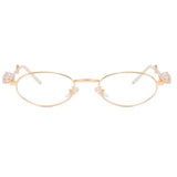Boogzel Apparel Crystal Metal Oval Sunglasses, view 2