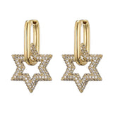 Boogzel Apparel Crystal Star Hoop Earrings, view 2