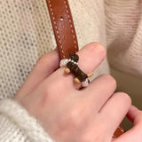 Boogzel Apparel Cute Dachshund Pearl Ring, view 2