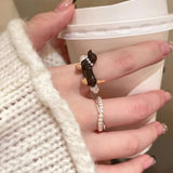 Boogzel Apparel Cute Dachshund Pearl Ring, view 3