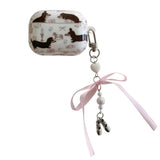 Boogzel Apparel Cute Dachshunds AirPods Case with Bow Charm, view 2