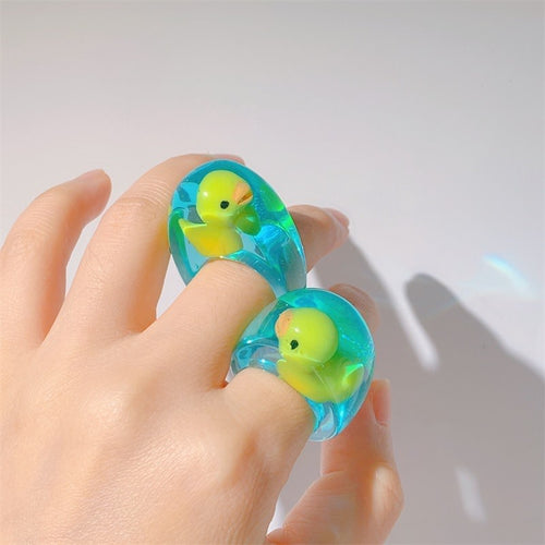 Boogzel Apparel Cute Duck Clear Ring