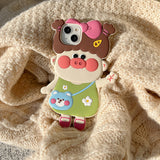 Boogzel Apparel Cute Pig Girl IPhone Case, view 3