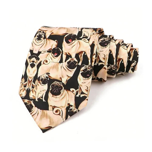 Boogzel Apparel Cute Pug Pattern Tie