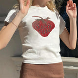 Boogzel Apparel Cute Strawberry Crop Top, view 2