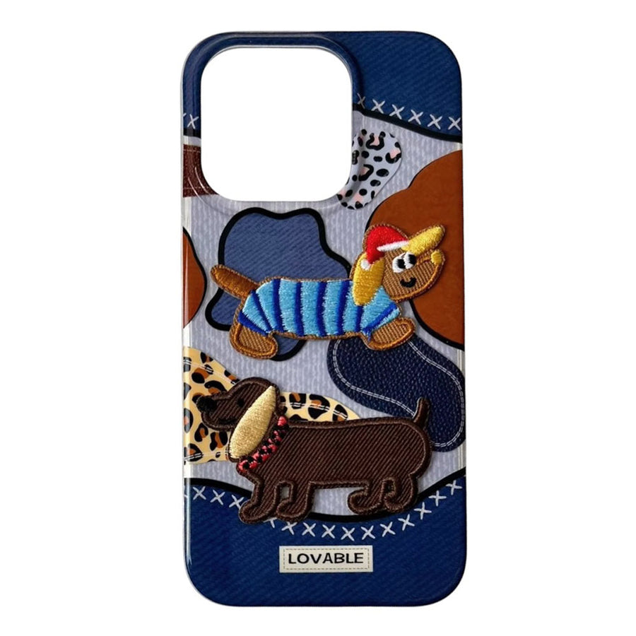 Boogzel Apparel Dachshund Embroidery iPhone Case