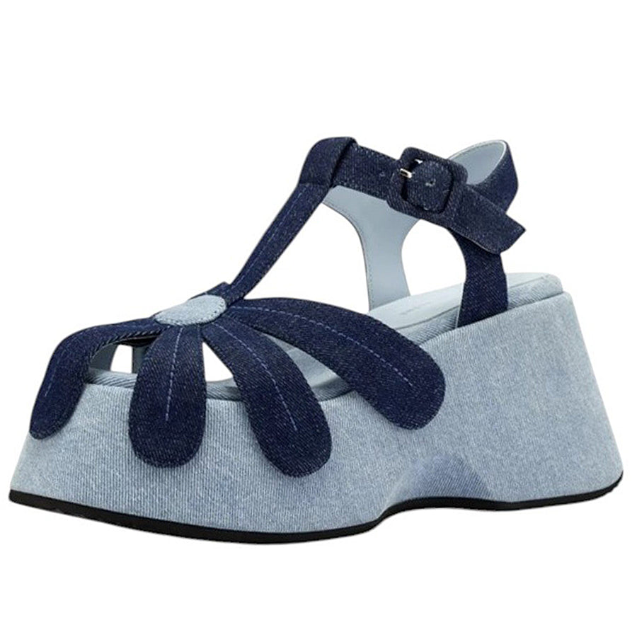 Boogzel Apparel Daisy Denim Platform Sandals