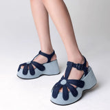 Boogzel Apparel Daisy Denim Platform Sandals, view 6
