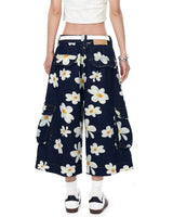 Boogzel Apparel Daisy Print Wide Leg Cargo Shorts, view 4