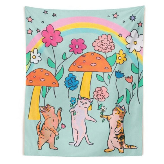 Boogzel Apparel Dancing Cats Wall Tapestry