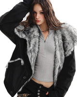 Boogzel Apparel Dangerous Pretty Fur Trim Jacket, view 3