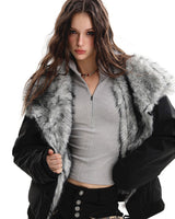 Boogzel Apparel Dangerous Pretty Fur Trim Jacket, view 4