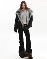 Boogzel Apparel Dangerous Pretty Fur Trim Jacket, view 6