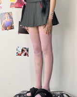 Boogzel Apparel Dangerous Pretty Suspender Tights, view 3