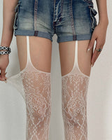 Boogzel Apparel Dangerous Pretty Suspender Tights, view 4