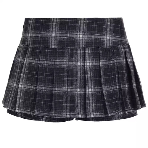 Boogzel Apparel Dark Academia Plaid Mini Skirt