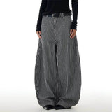 Boogzel Apparel Dark Academia Stripe Wide-Leg Pants, view 3