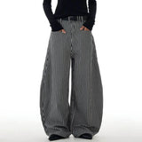Boogzel Apparel Dark Academia Stripe Wide-Leg Pants, view 5