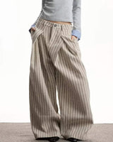 Boogzel Apparel Dark Academia Striped Trousers, view 2