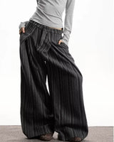Boogzel Apparel Dark Academia Striped Trousers, view 5