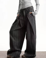 Boogzel Apparel Dark Academia Striped Trousers, view 6