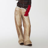 Boogzel Apparel Deer Print Wide Leg Jeans, view 4