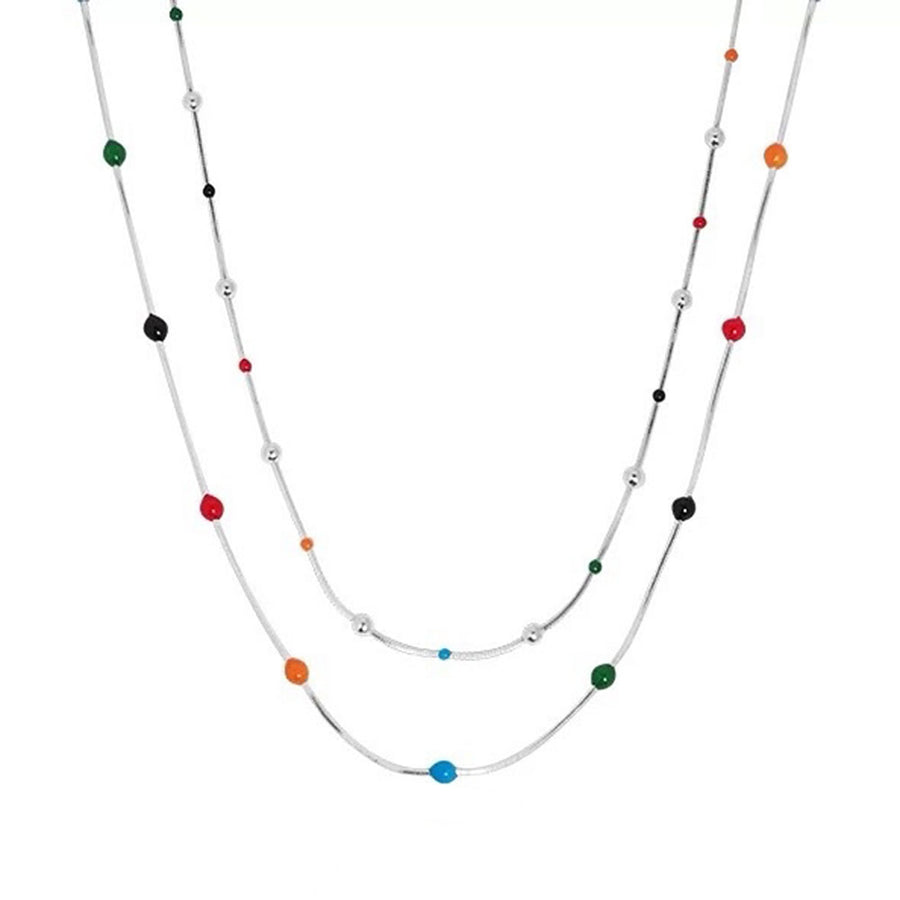 Boogzel Apparel Delicate Beaded Chain Necklace