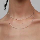 Boogzel Apparel Delicate Beaded Chain Necklace, view 3
