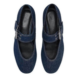Boogzel Apparel Denim Buckle Strap Mary Jane Flats, view 2