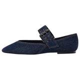 Boogzel Apparel Denim Buckle Strap Mary Jane Flats, view 3