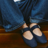 Boogzel Apparel Denim Buckle Strap Mary Jane Flats, view 4