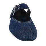 Boogzel Apparel Denim Buckle Strap Mary Jane Flats, view 6