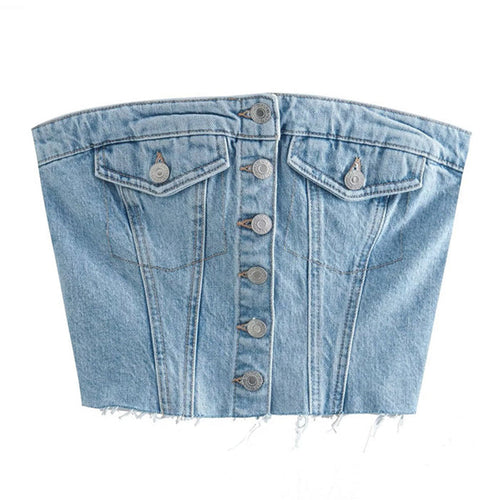 Boogzel Apparel Denim Corset Top