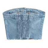 Boogzel Apparel Denim Corset Top, view 2